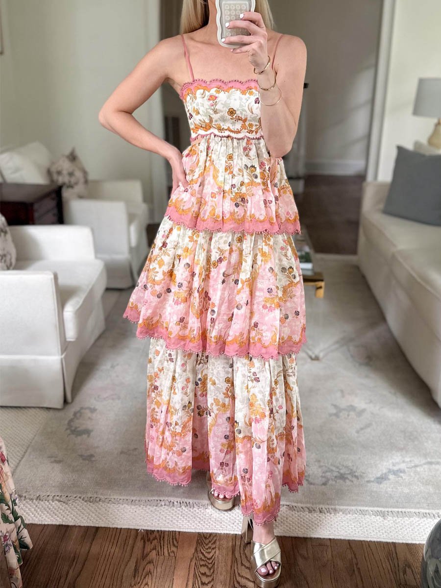 Fashionable Embroidered Cake Sling Dress