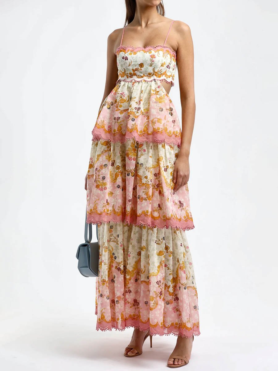 Fashionable Embroidered Cake Sling Dress