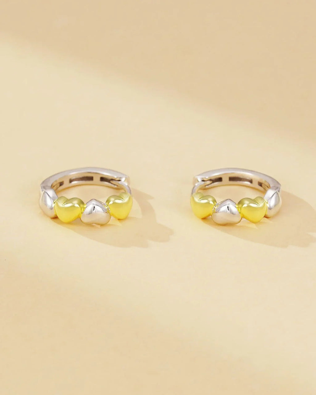 Mixed Metal Small Hoop Earrings