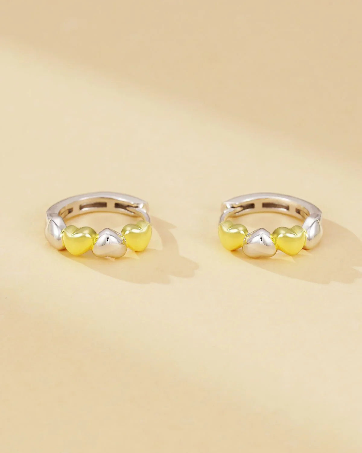 Mixed Metal Small Hoop Earrings