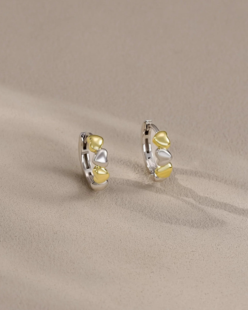 Mixed Metal Small Hoop Earrings