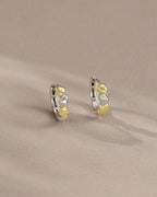 Mixed Metal Small Hoop Earrings