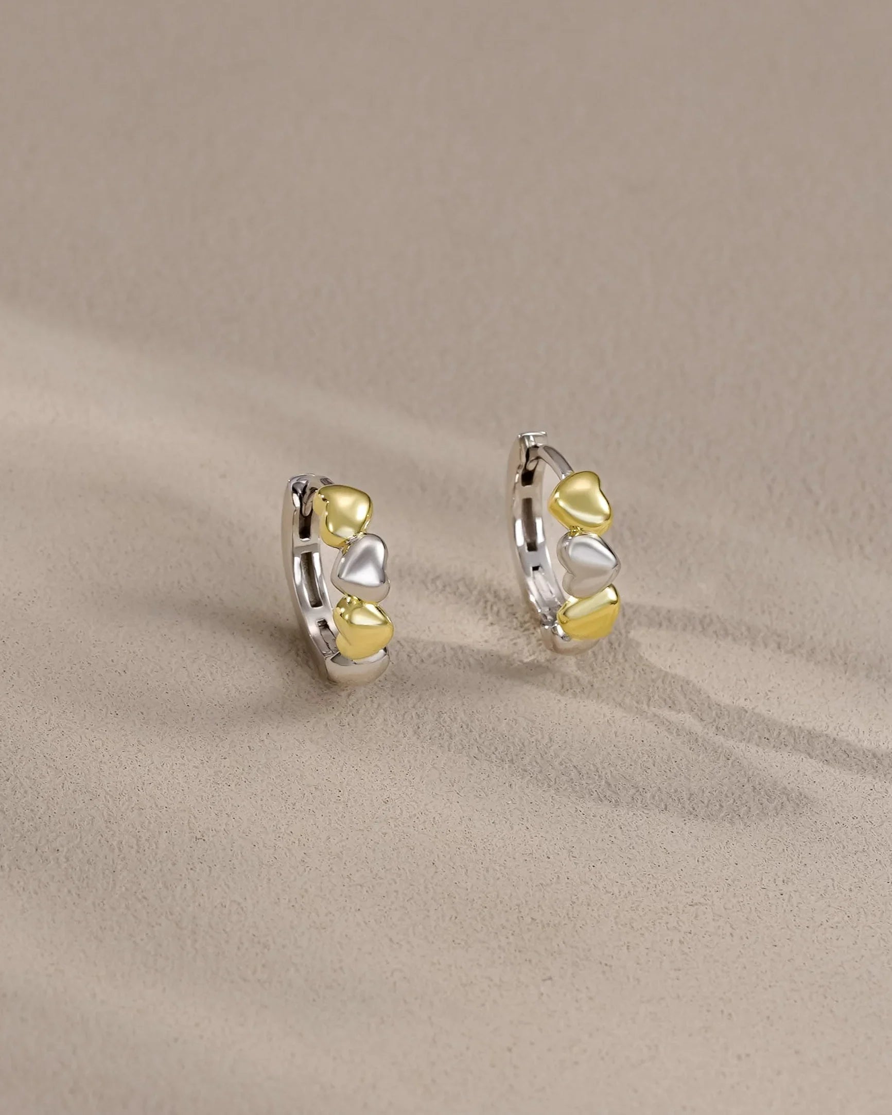 Mixed Metal Small Hoop Earrings