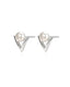 Modern V-Shape Pearl Stud Earrings