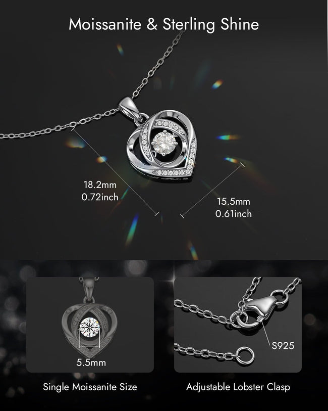 Moissanite Heart Pendant Necklace Main Image