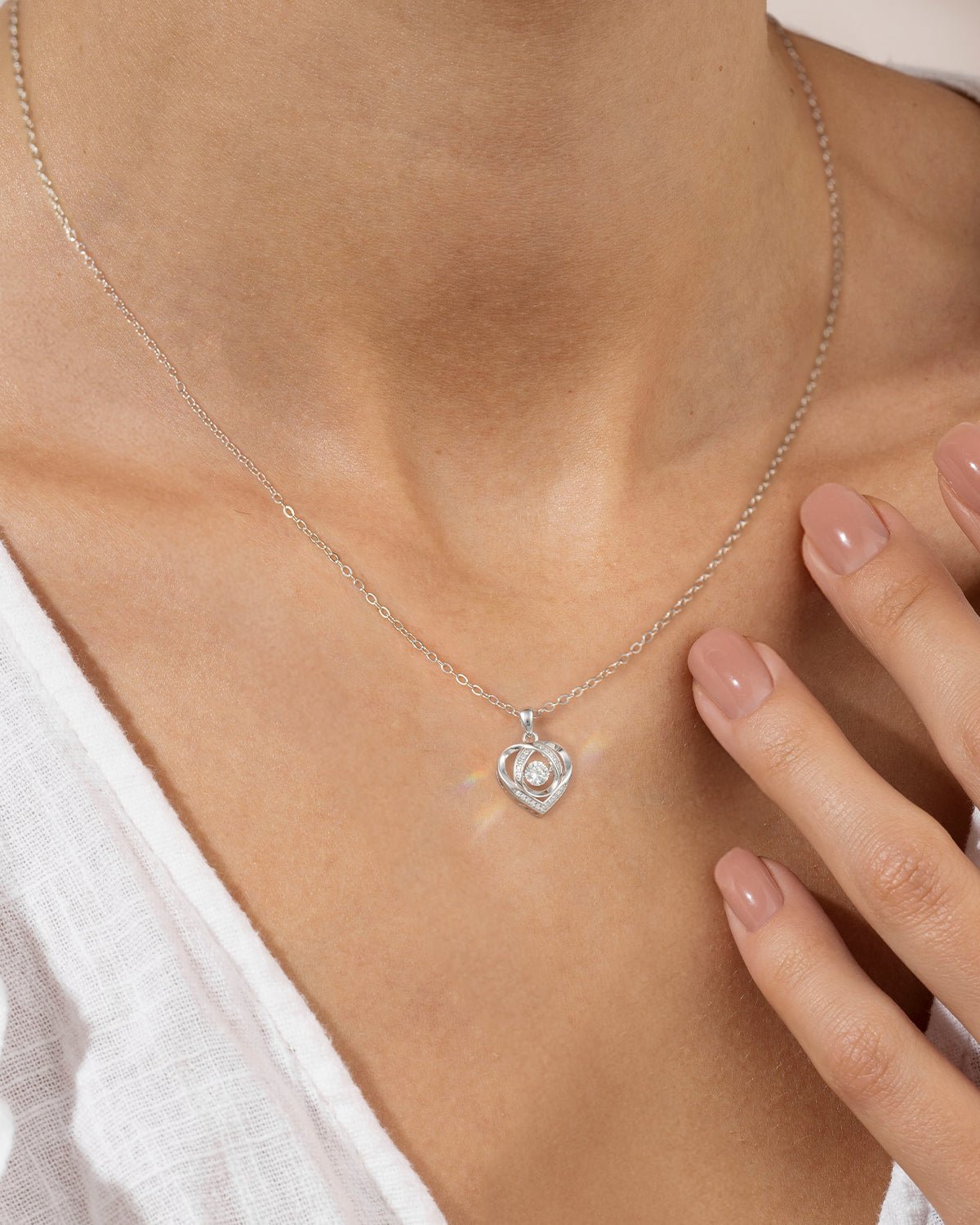 Moissanite Heart Pendant Necklace
