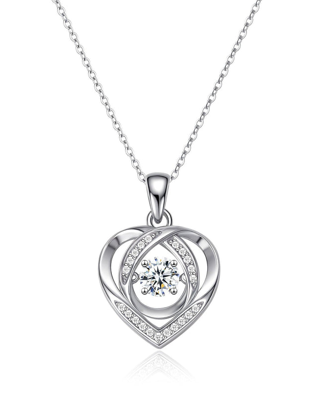 Moissanite Heart Pendant Necklace Hover Image