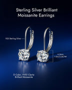 Moissanite Lever‑Back Drop Earrings