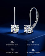 Moissanite Lever‑Back Drop Earrings