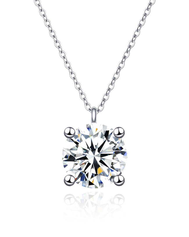 Moissanite Solitaire Pendant Necklace Hover Image