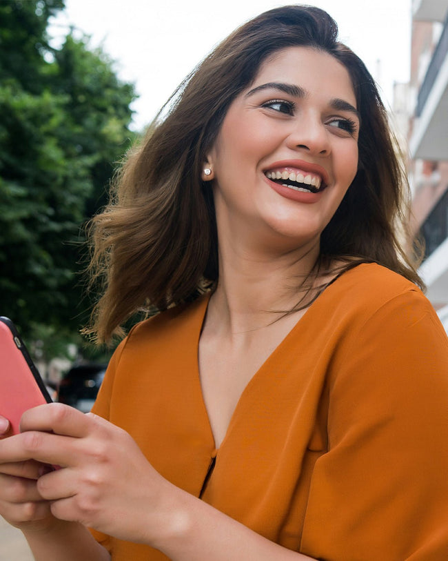 Moissanite Stud Earrings – Bezel Set Brilliant Cut Main Image