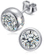 Moissanite Stud Earrings – Bezel Set Brilliant Cut