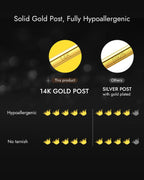 Moissanite Stud Earrings with 14K Solid Gold Posts