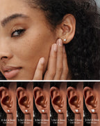 Moissanite Stud Earrings with Screw Back