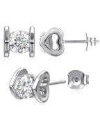 Heart Moissanite Stud Earrings