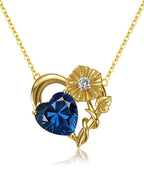 Molenia Birth Flower & Birthstone Heart Necklace