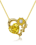 Molenia Birth Flower & Birthstone Heart Necklace