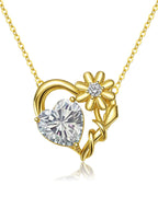 Molenia Birth Flower & Birthstone Heart Necklace