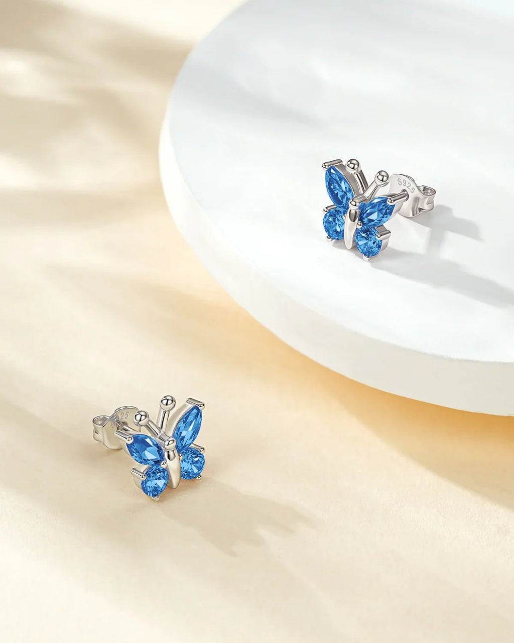 Molenia Birthstone Butterfly Stud Earrings
