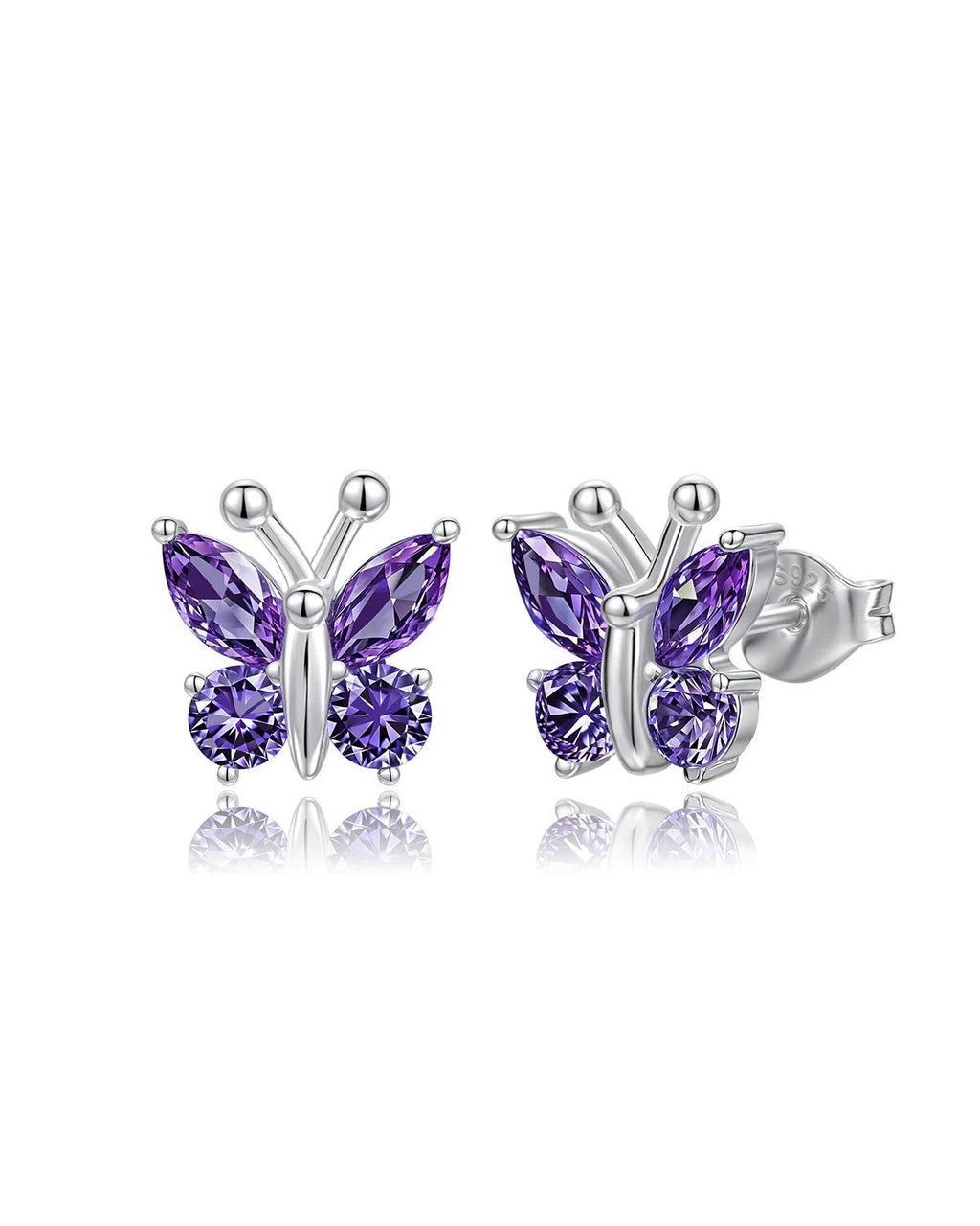 Molenia Birthstone Butterfly Stud Earrings