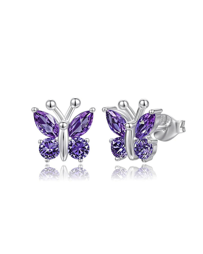 Molenia Birthstone Butterfly Stud Earrings Hover Image