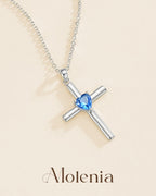 Molenia Birthstone Cross Necklace