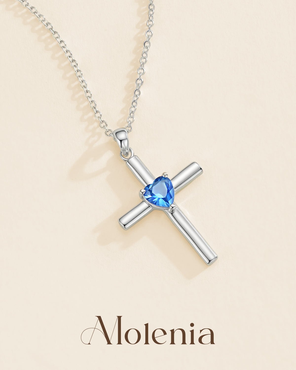 Molenia Birthstone Cross Necklace
