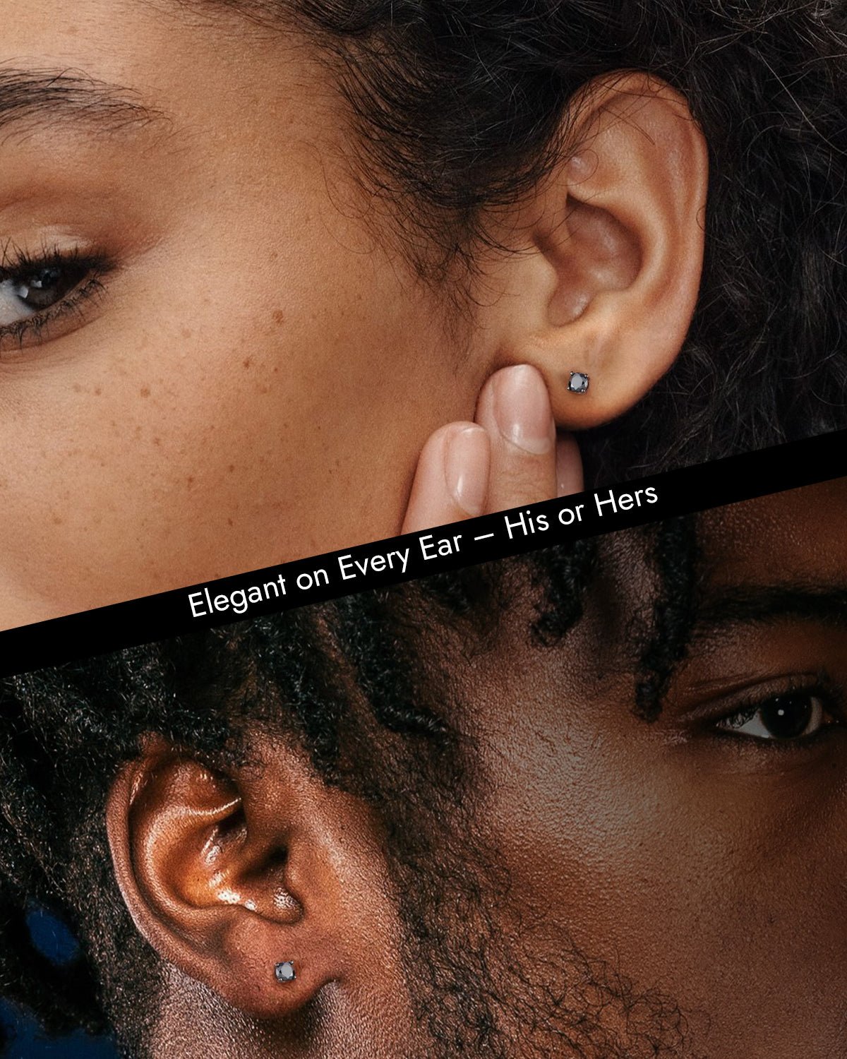 Molenia Black Moissanite Stud Earrings