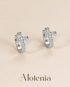 Molenia Cross Huggie Earrings
