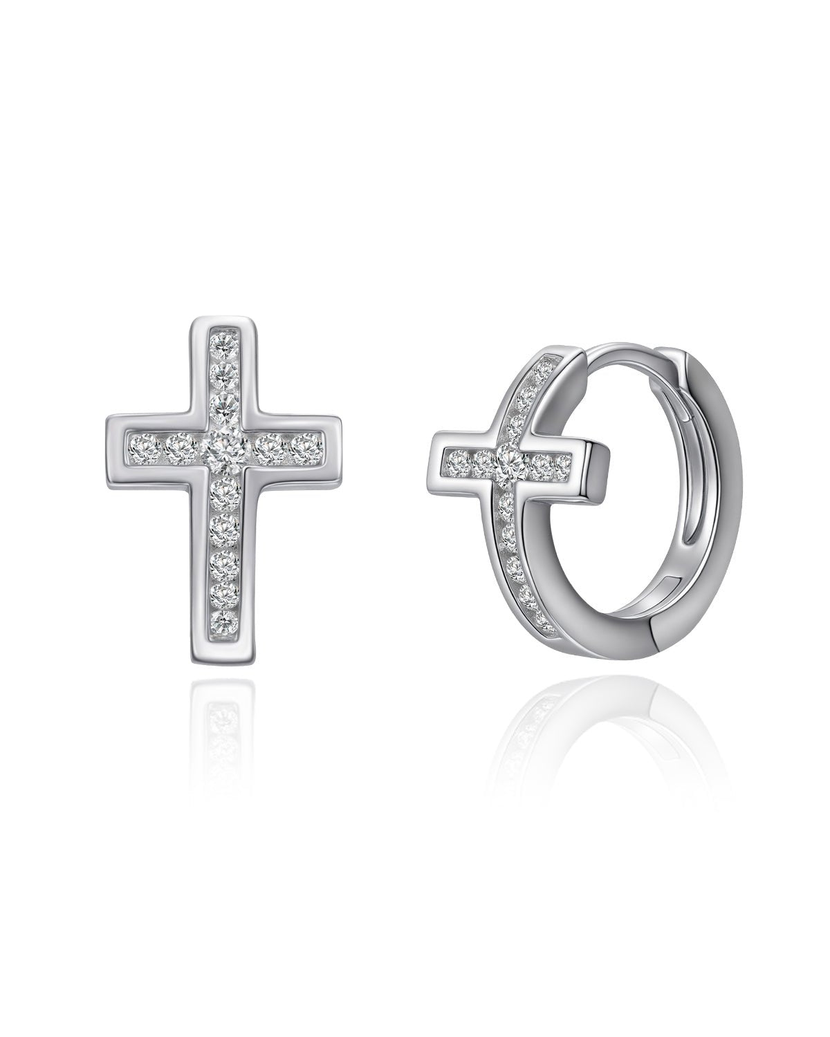 Molenia Cross Huggie Earrings