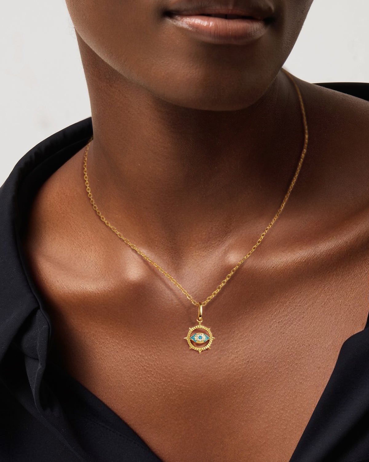 Molenia Double-Sided Enamel Evil Eye Necklace