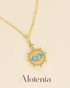 Molenia Double-Sided Enamel Evil Eye Necklace