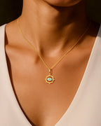 Molenia Double-Sided Enamel Evil Eye Necklace