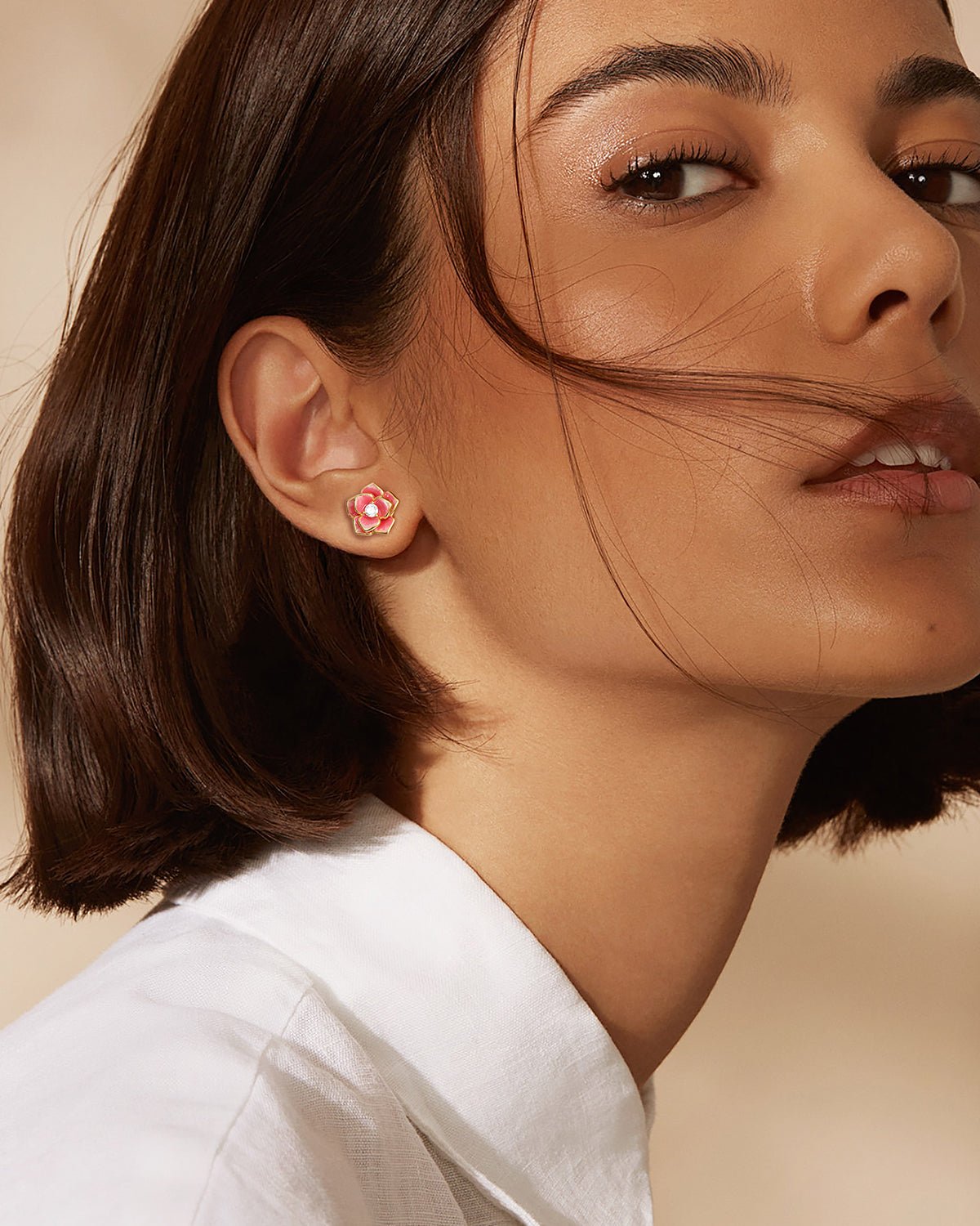 Molenia Enamel Flower Stud Earrings