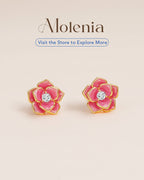 Molenia Enamel Flower Stud Earrings