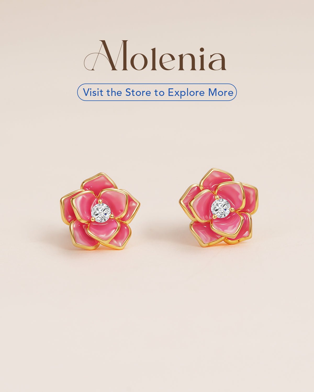 Molenia Enamel Flower Stud Earrings