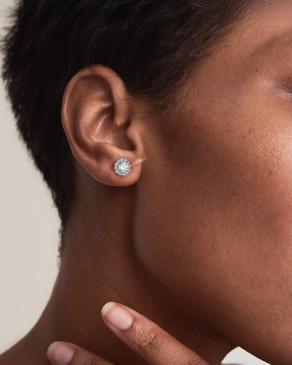 Molenia Halo Birthstone Stud Earrings