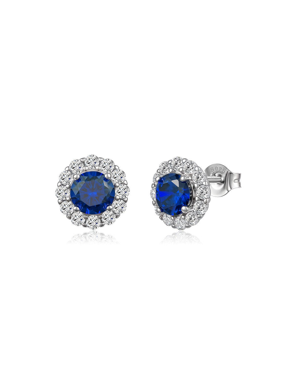 Molenia Halo Birthstone Stud Earrings