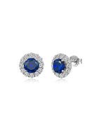 Molenia Halo Birthstone Stud Earrings