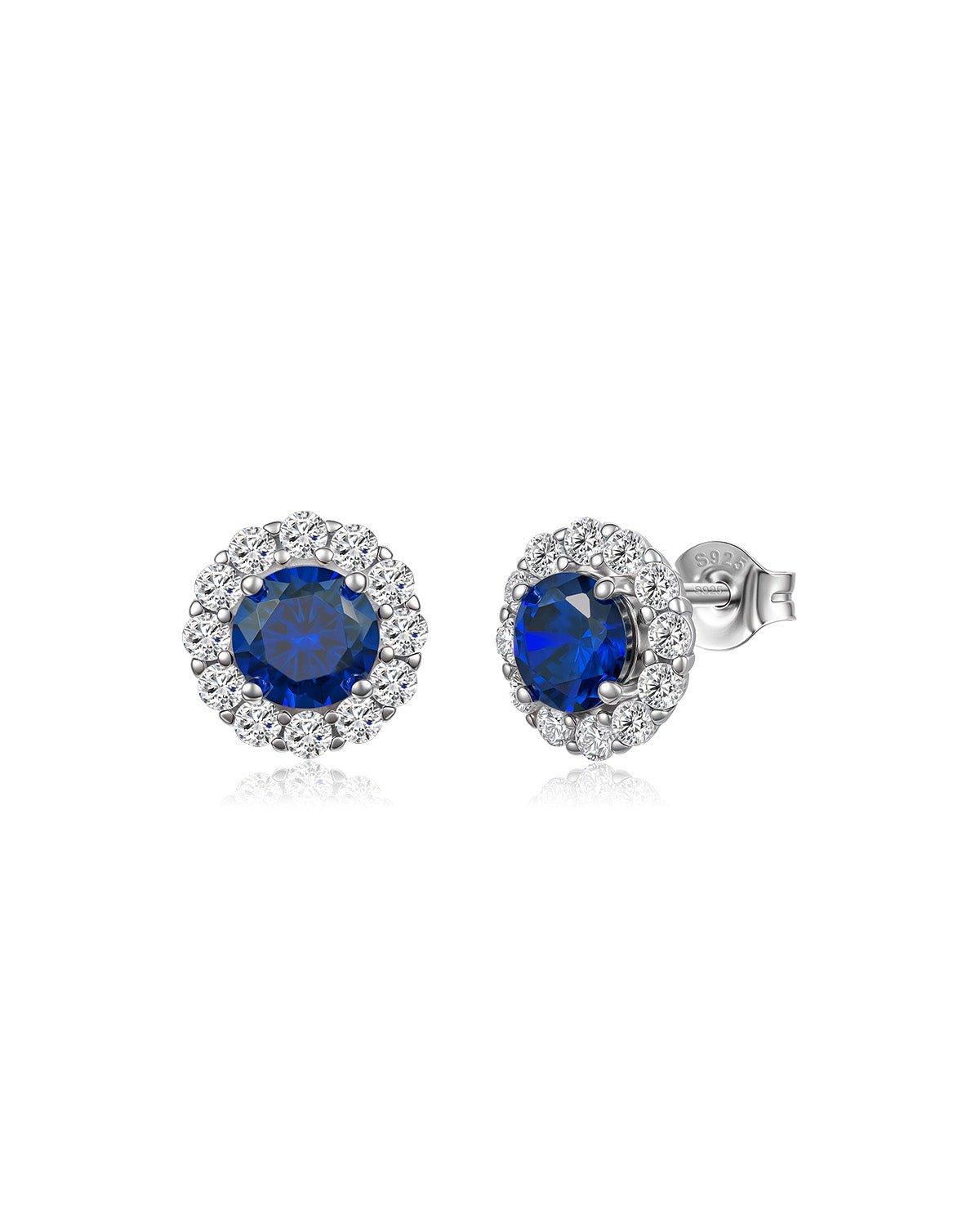 Molenia Halo Birthstone Stud Earrings