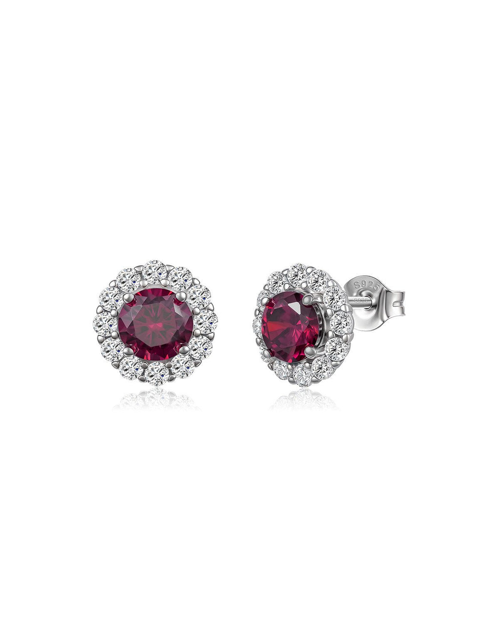 Molenia Halo Birthstone Stud Earrings