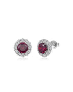 Molenia Halo Birthstone Stud Earrings