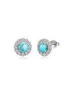 Molenia Halo Birthstone Stud Earrings