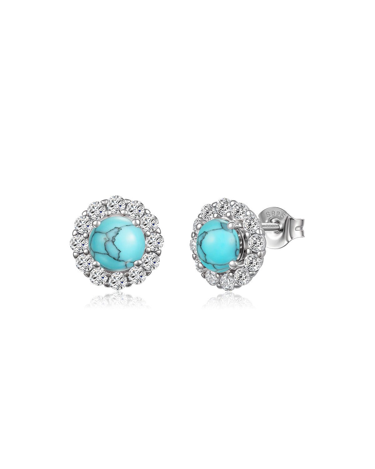 Molenia Halo Birthstone Stud Earrings