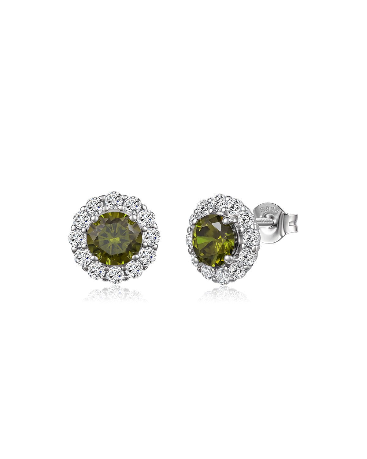 Molenia Halo Birthstone Stud Earrings