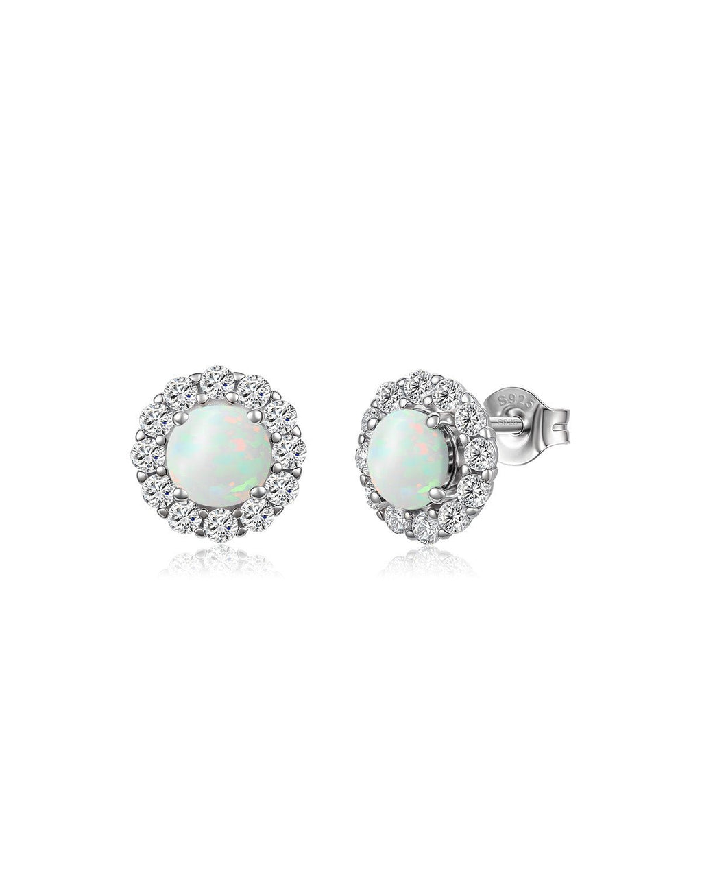 Molenia Halo Birthstone Stud Earrings