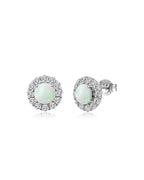 Molenia Halo Birthstone Stud Earrings
