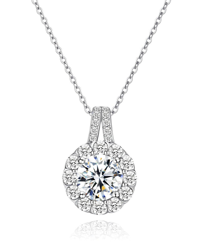Molenia Halo Moissanite Necklace Hover Image