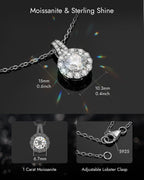 Molenia Halo Moissanite Necklace