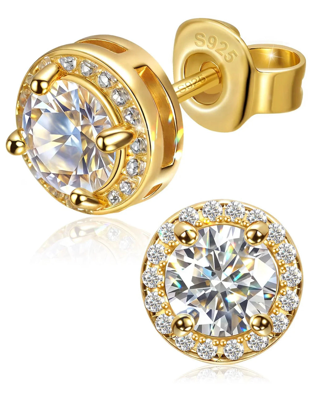 Molenia Halo Moissanite Stud Earrings